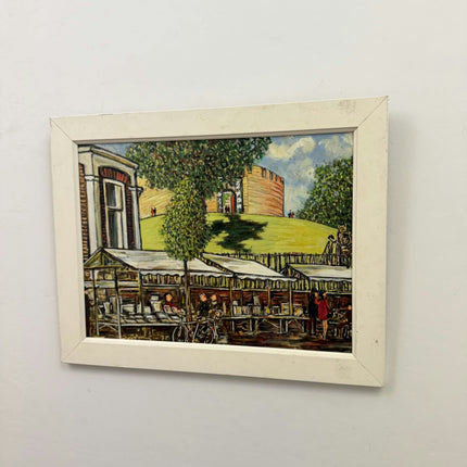 Rustic Cityscape Oil Painting "Market Stalls" Refined Art Holland Art Shop