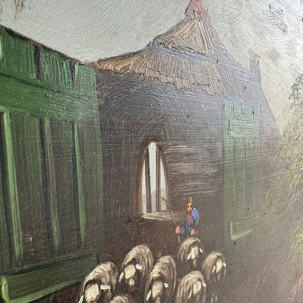 Detailed Landscape Oil Painting "Sheep Flock" Authentic Large Art Holland Art Shop