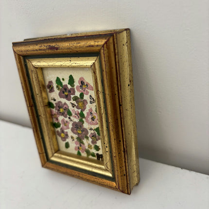Vintage Floral Still Life Oil Painting "Framed Flowers" Expressive Small Artwork Holland Art Shop