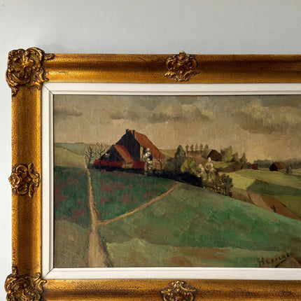 Fine Oil Painting Landscape "Farmhouse Landscape" Handcrafted Medium Art Holland Art Shop