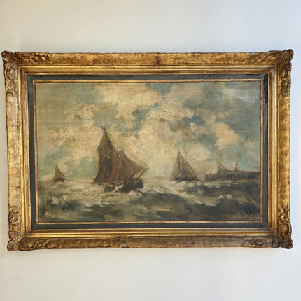 Timeless Seascape Oil Painting "Sailing Boat" Refined Large Art Holland Art Shop