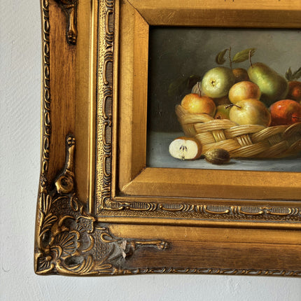 Traditional Oil Painting Still Life "Fruit Basket" Remarkable Small Art Holland Art Shop