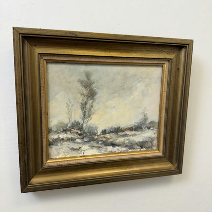 Handcrafted Winter Landscape Oil Painting "Canvas Backside" Timeless Art Holland Art Shop