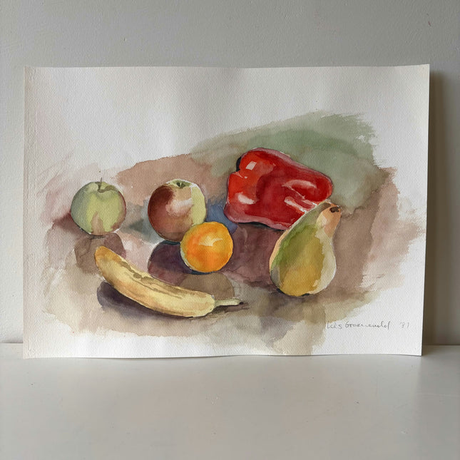 Timeless Still Life Aquarel "Red Pepper" Original Artwork Holland Art Shop
