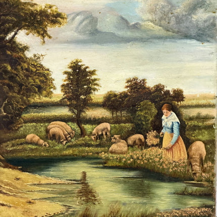 Authentic Landscape Oil Painting "Grazing Sheep" Expressive Large Art Holland Art Shop