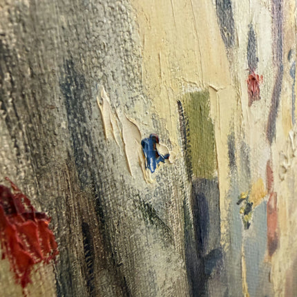 Rustic Cityscape Oil Painting "Arched Street" Refined Belgian Artwork Holland Art Shop