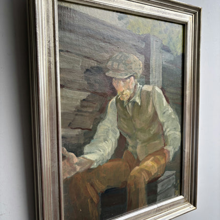 Detailed Portrait Oil Painting "Seated Man" Original Artwork Holland Art Shop