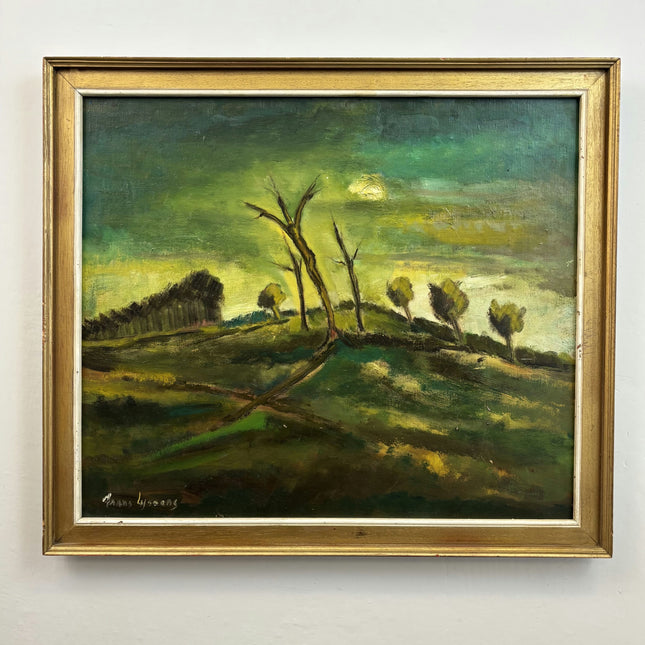 Elegant Landscape Oil Painting "Bare Tree" Expressive Large Artwork Holland Art Shop