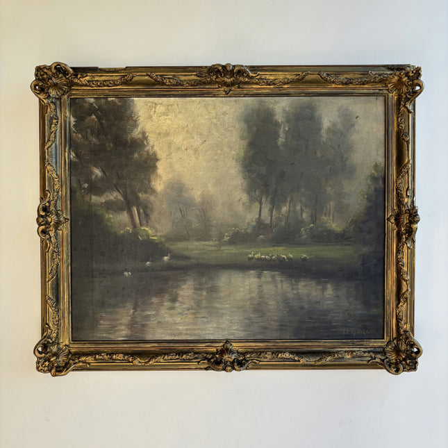 Classic Landscape Oil Painting "Gilded Frame" Vintage Artwork Holland Art Shop