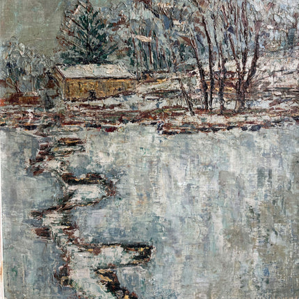 Timeless Winter Landscape Oil Painting "Winter Trees" Refined Belgique Art Holland Art Shop