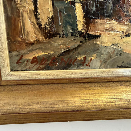 Original Cityscape Oil Painting "City Street" Refined Small Artwork Holland Art Shop