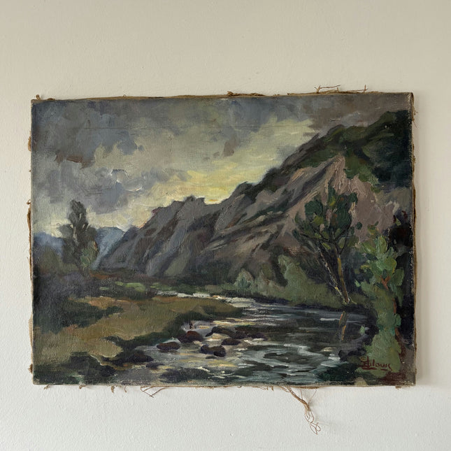 Traditional Landscape Oil Painting "River Stream" Classic Small Artwork Holland Art Shop