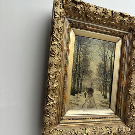 Authentic Winter Landscape Oil Painting "Gilded Frame" Expressive Dutch  Art Holland Art Shop