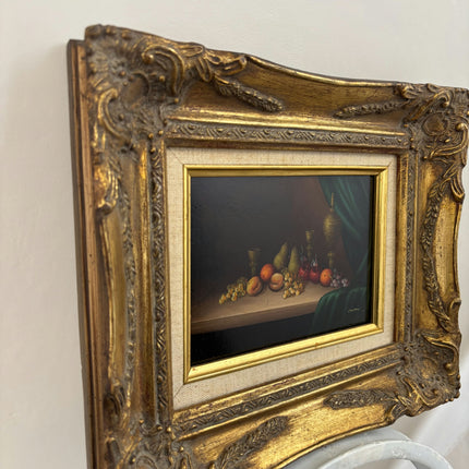 Vintage Still Life Oil Painting "Gilded Frame" Handcrafted Small Art Holland Art Shop