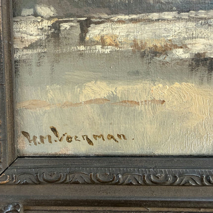 Expressive Oil Painting Winter Landscape "Framed Canvas" Medium Artwork