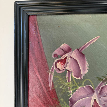 Intriguing Oil Painting Floral Still Life "Orchid Vase" Authentic Medium Art Holland Art Shop
