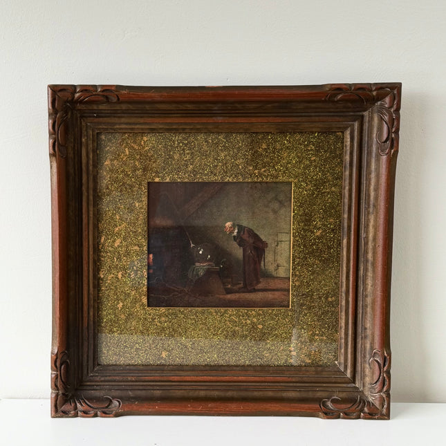 The Alchemist by Carl Spitzwog Vintage print framed and ready to hang antique style Holland Art Shop