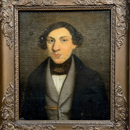 1850 Antique Portrait Oil Painting "Gentleman Portrait" 365 Art Holland Art Shop