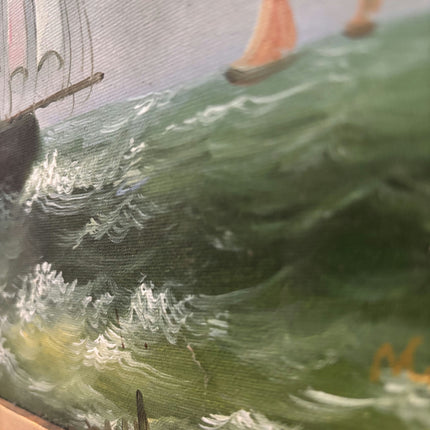 Elegant Seascape Oil Painting "Sailing Boat" Expressive Artwork Holland Art Shop