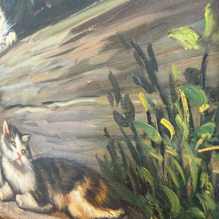 Detailed Animals Oil Painting "Three Kittens" Expressive Small Artwork Holland Art Shop
