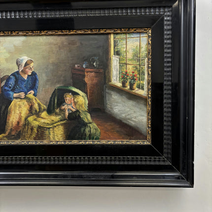 Original Interior Oil Painting "Seated Woman" Handcrafted Large Artwork Holland Art Shop
