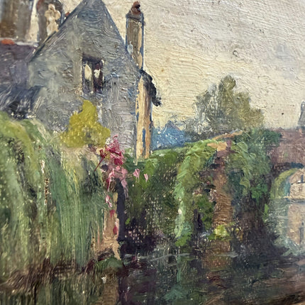 Detailed Landscape Oil Painting "Stone Bridge" Handcrafted Small Art Holland Art Shop