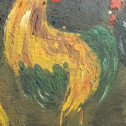 Elegant Animals Oil Painting "Rooster Group" Original Small Artwork Holland Art Shop