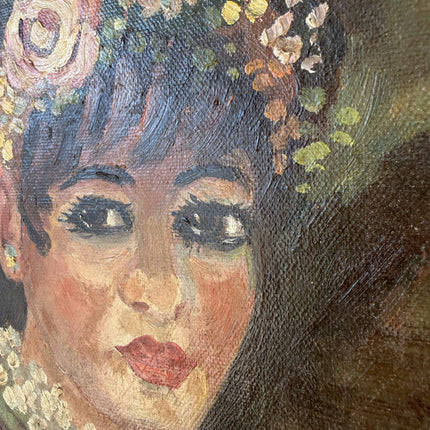 Classic Oil Painting Portrait "Flower Crown Girl" Authentic Small Artwork Holland Art Shop