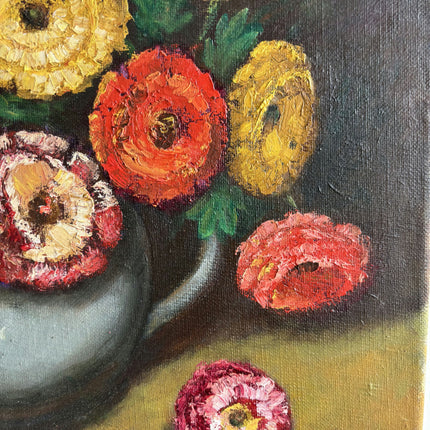Authentic Still Life Oil Painting "Flower Bouquet" Expressive Small Artwork Holland Art Shop