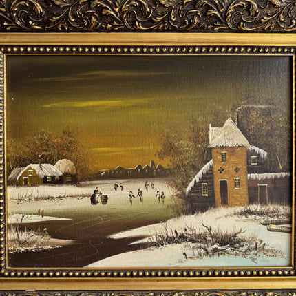 Authentic Winter Landscape Oil Painting "Framed Painting" Expressive Art Holland Art Shop