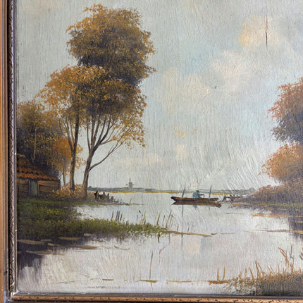 Rustic Landscape Oil Painting "Gilded Frame" Authentic Art Holland Art Shop