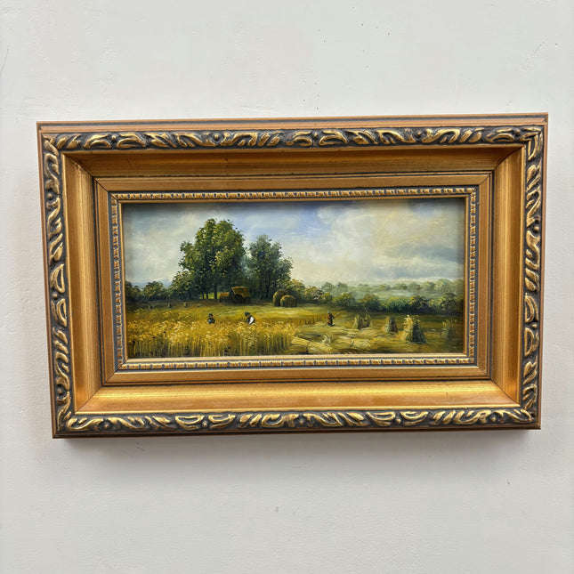 Traditional Landscape Oil Painting "Golden Frame" Original Small Artwork Holland Art Shop
