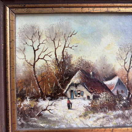 Rustic Winter Landscape Oil Painting "Framed Painting" Elegant Small Artwork Holland Art Shop
