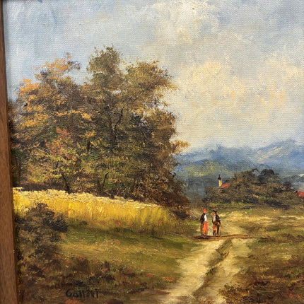 Detailed Landscape Oil Painting "Two Figures" Refined Small Art Holland Art Shop