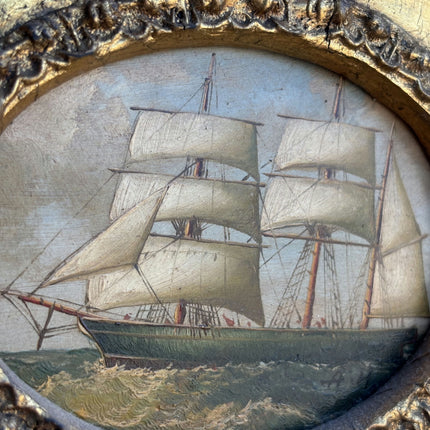 Timeless Seascape Oil Painting "Gilded Frame" Expressive Small Art Holland Art Shop