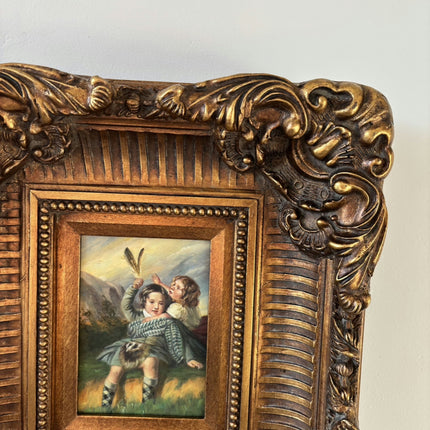 Marvelous Oil Painting Portrait "Childhood Playtime" Antique Medium Artwork Holland Art Shop