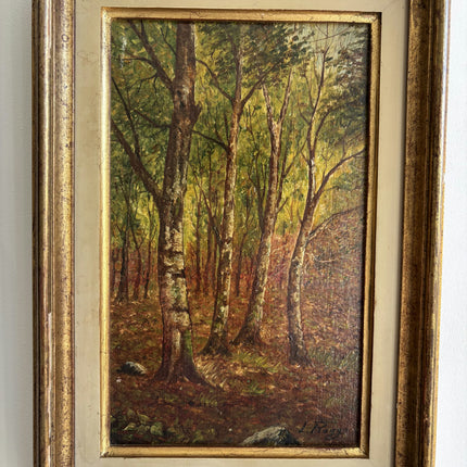 Refined Landscape Oil Painting "Birch Trunks" Detailed French  Art Holland Art Shop