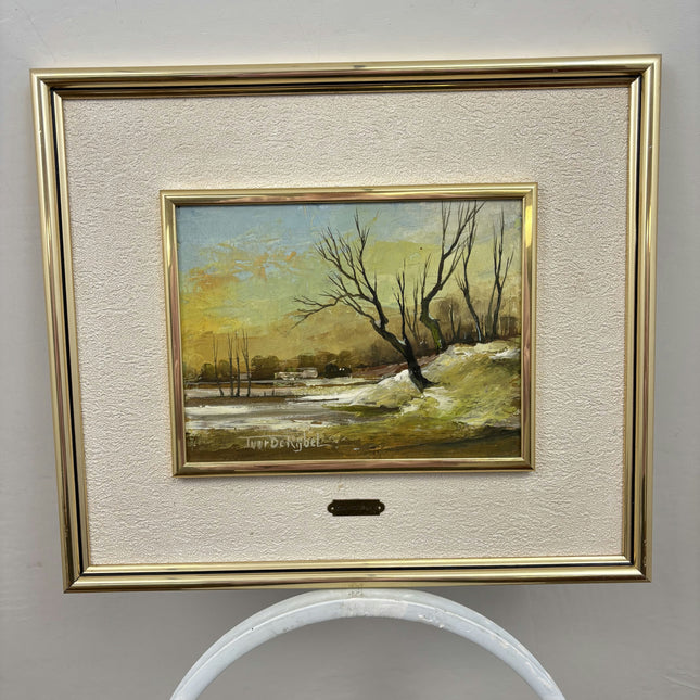 Timeless Winter Landscape Oil Painting "Leafless Tree" Original Art Holland Art Shop