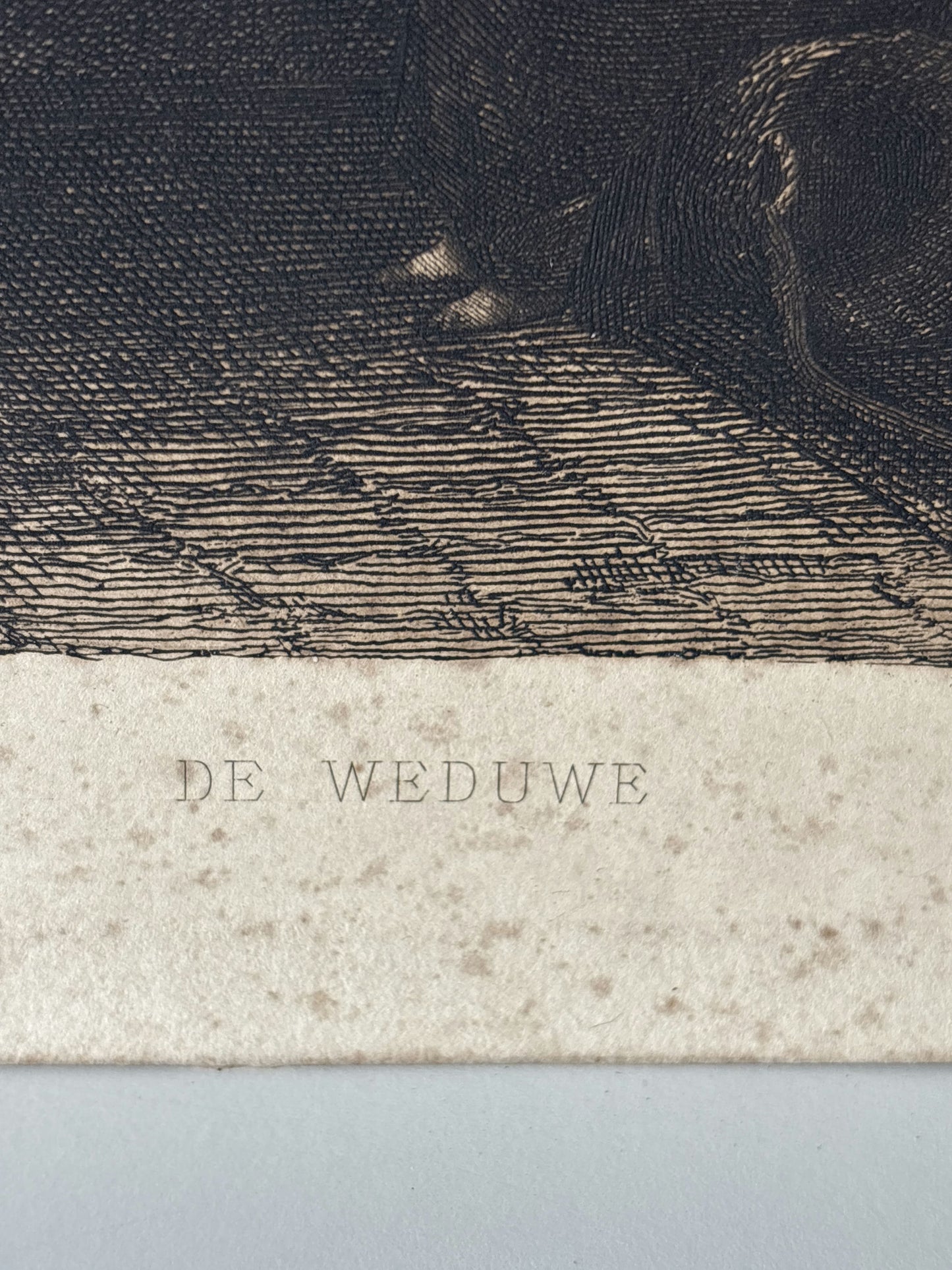 Vintage Interior Etching "Weeping Widow" Traditional Small Artwork