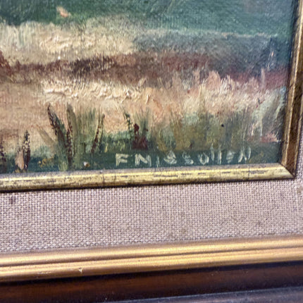Authentic Landscape Oil Painting "Solitary Trees" Vintage Art Holland Art Shop
