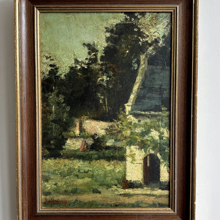 19th Century Antique Landscape Oil Painting "Stone Arch" Artwork Holland Art Shop