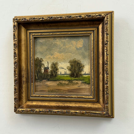 Traditional Landscape Oil Painting "Gilded Frame" Authentic Small Artwork Holland Art Shop