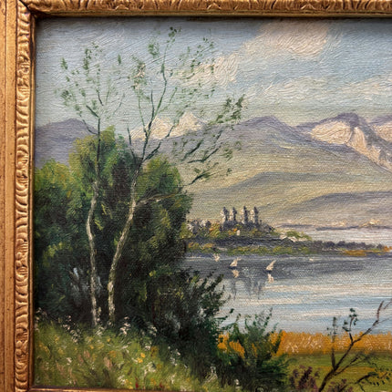 Rustic Landscape Oil Painting "Gilded Frame" Expressive Small Artwork Holland Art Shop
