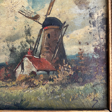 Refined Landscape Oil Painting "Gilded Frame" Vintage Small Art Holland Art Shop