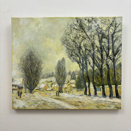 Handcrafted Winter Landscape Oil Painting "Tall Trees" Original Art Holland Art Shop