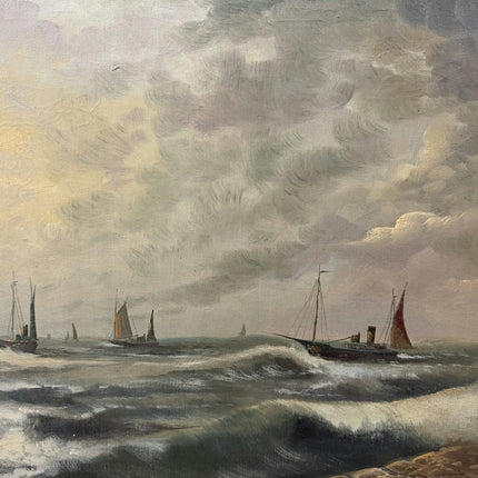 Detailed Seascape Oil Painting "Ornate Frame" Timeless Large Art Holland Art Shop