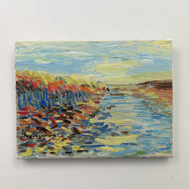 Detailed Abstract  Oil Painting "Color Waves" Authentic Dutch Artwork Holland Art Shop