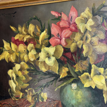 Rustic Floral Still Life Oil Painting "Flower Vase" Refined Large Artwork Holland Art Shop