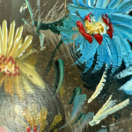 Detailed Floral Still Life Oil Painting "Flower Basket" Elegant Small Art Holland Art Shop