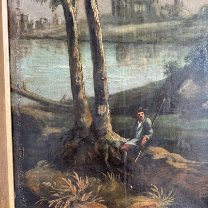 19th Century Antique Figurative Oil Painting "Gilded Frame" Artwork Holland Art Shop